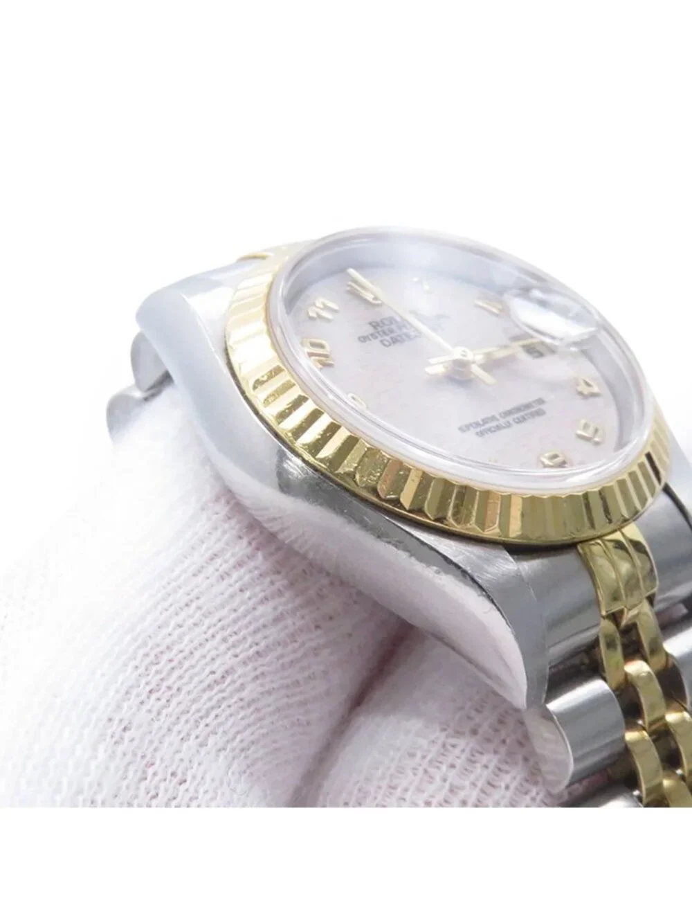 Rolex Datejust Number Watch 18K Yellow Gold Ivory Computer Dial